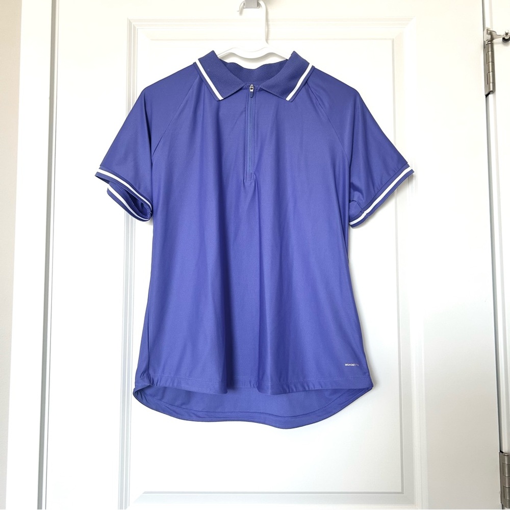 Mondetta Women’s Active 1/4 Zip Mesh Polo Shirt Blue